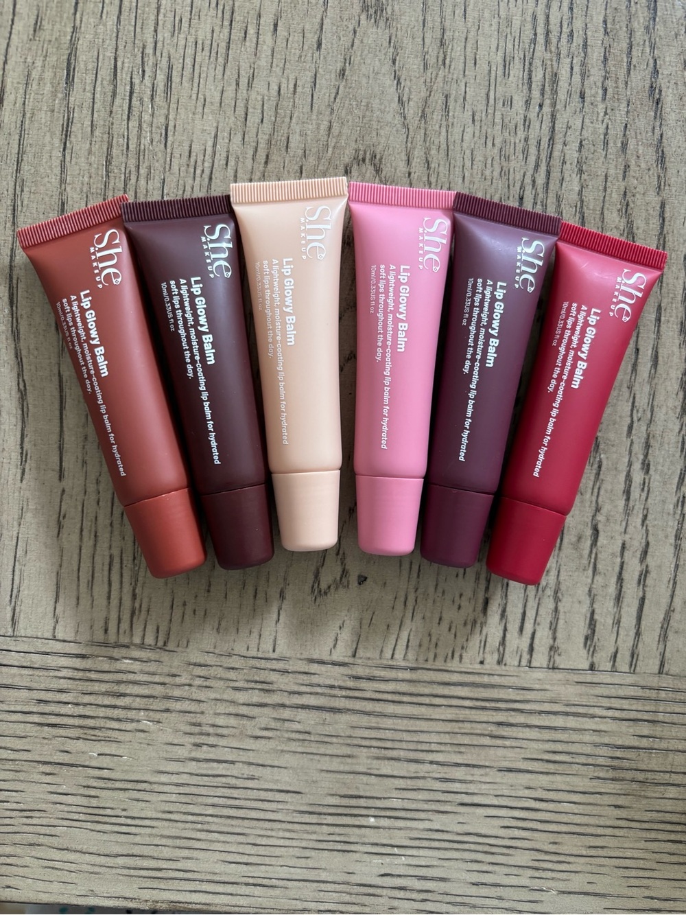 SHE Lip Glowy Balm Set 6 Pc New